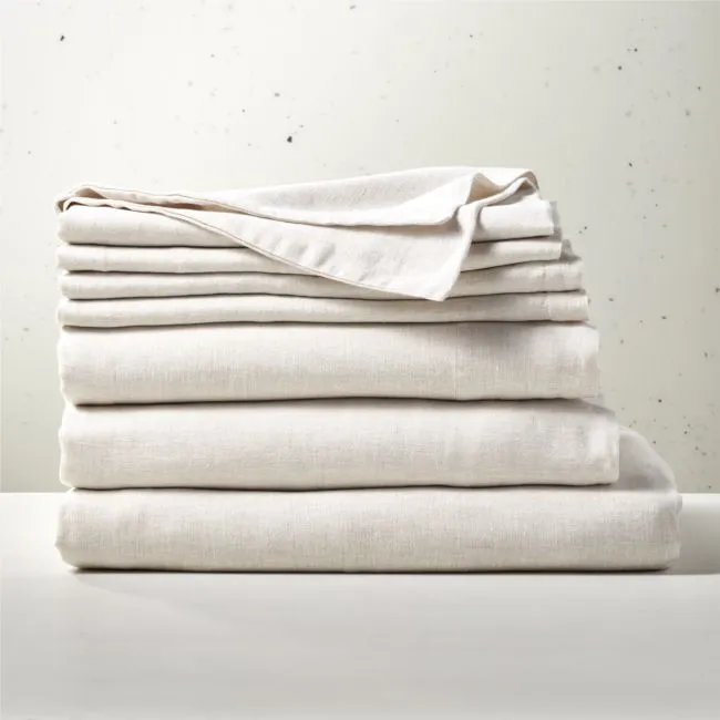 Classic European Linen Flax Queen Bedding Set