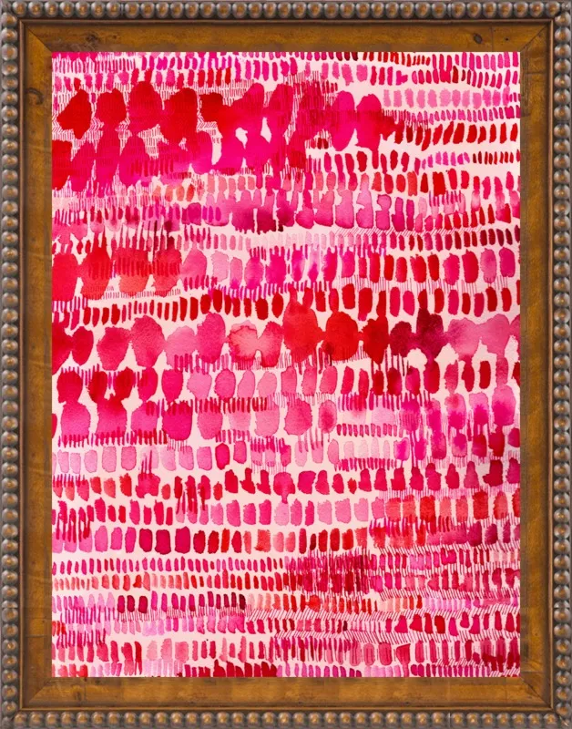 Pink and Red Watercolor Patterns Wall Art  by Paula Mills for Artfully Walls
