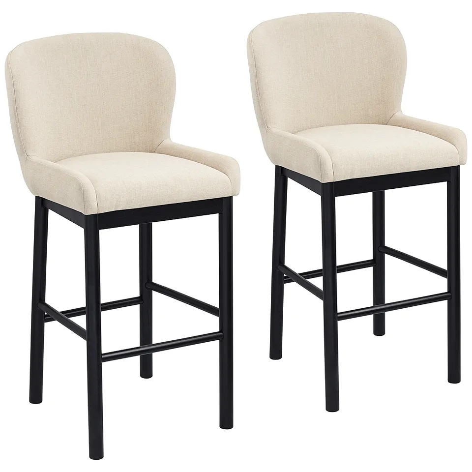 Possini Euro Gia 31" High Valdese Oatmeal and Black Barstool Set of 2