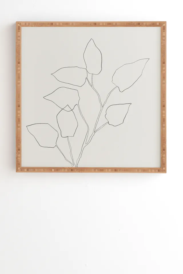 Floral Study No 5 by Megan Galante - Framed Wall Art Bamboo 30" x 30"