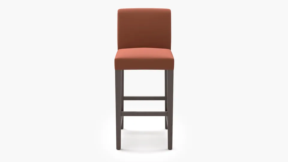Signature Dining Bar Stool, Terracotta Performance Velvet, Espresso Square Tapered Leg