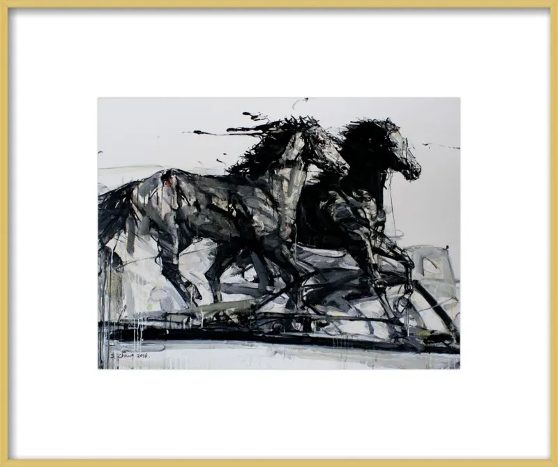 Black Stallions by Shao Y. Zhang for Artfully Walls