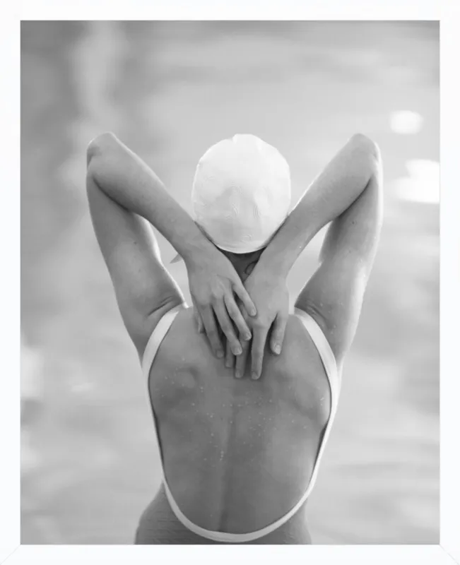 The Swimmer with a white  cap by Lucy Snowe for Artfully Walls