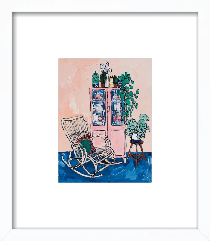 Rocking Chair In Pink Interior by Lara Lee Meintjes for Artfully Walls