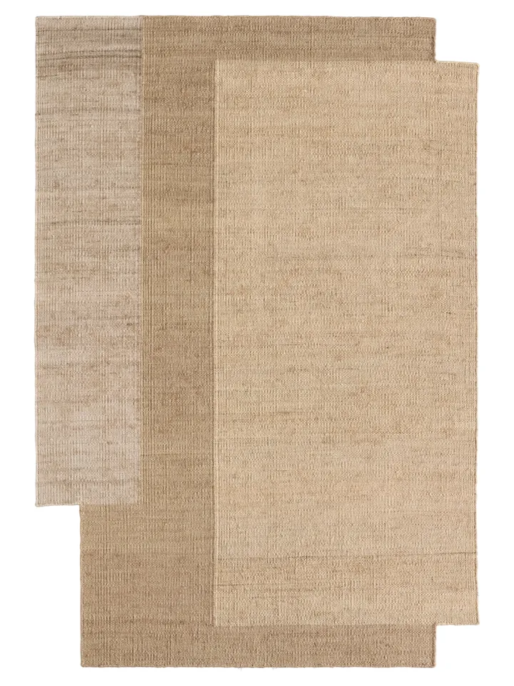 Badal RFL03 Handwoven Color Block Tan Area Rug (18" Swatch)
