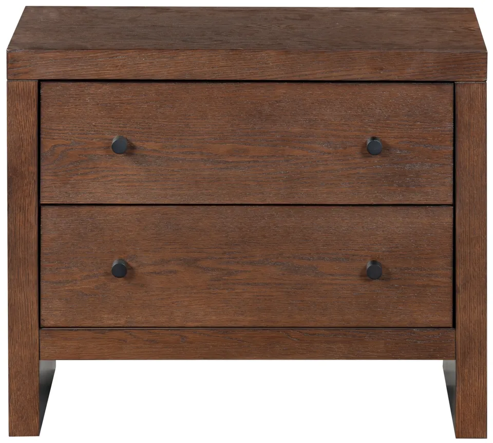 Frederick 2 Drawer Wood Nightstand - Dark Walnut