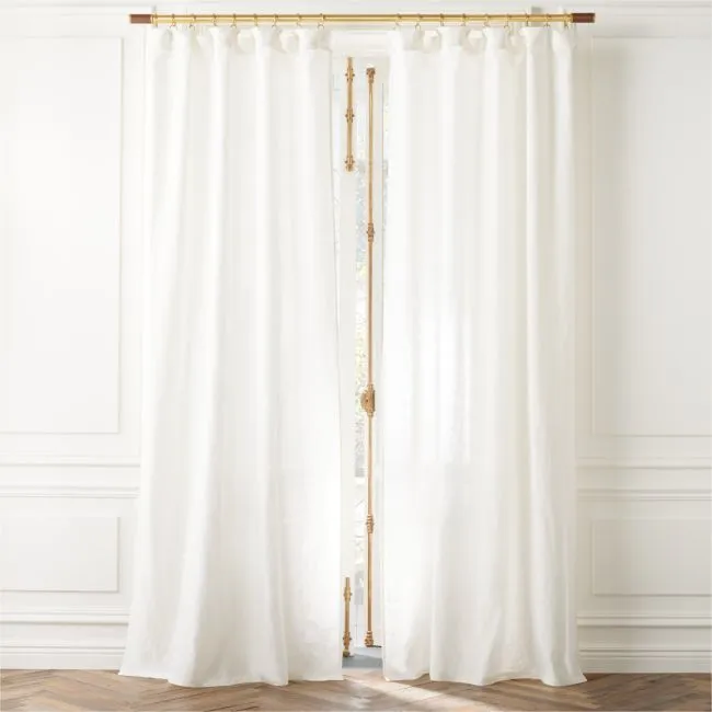 Warm White European Linen Extra Wide Window Curtain Panel 100"x84"