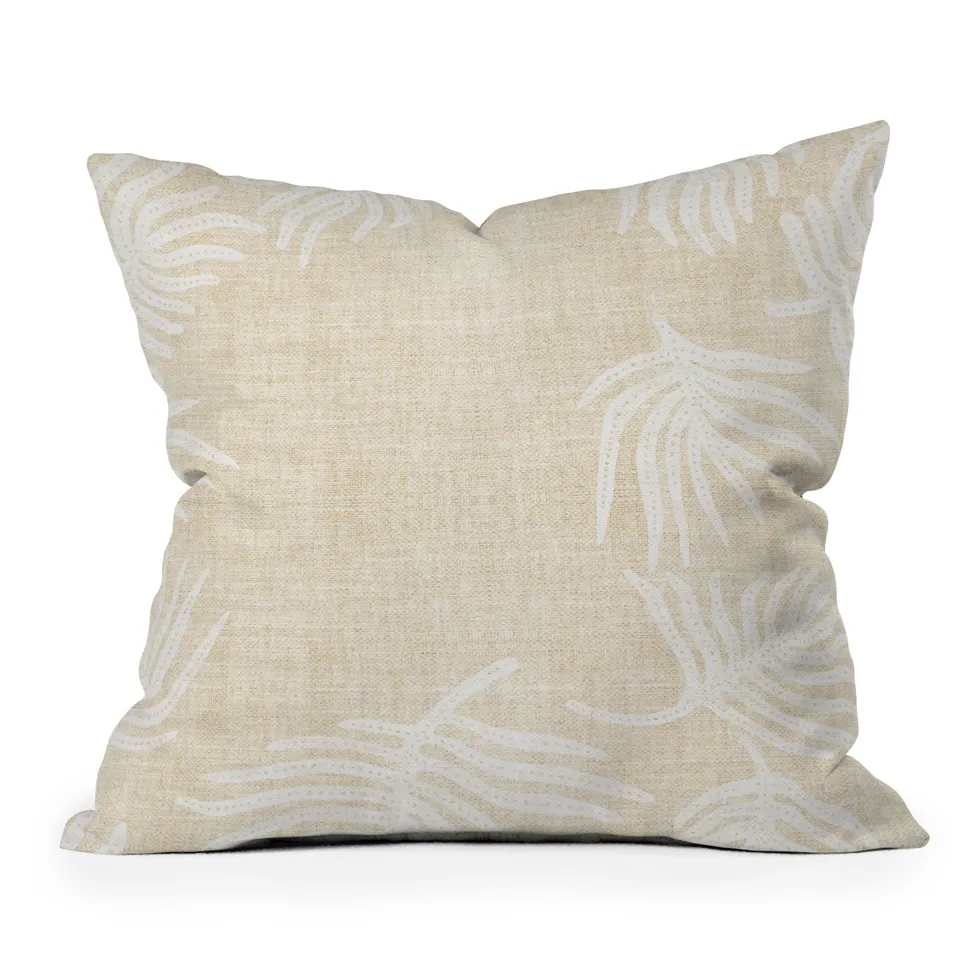 Palm Linen by Holli Zollinger - Outdoor Throw Pillow 18" x 18"