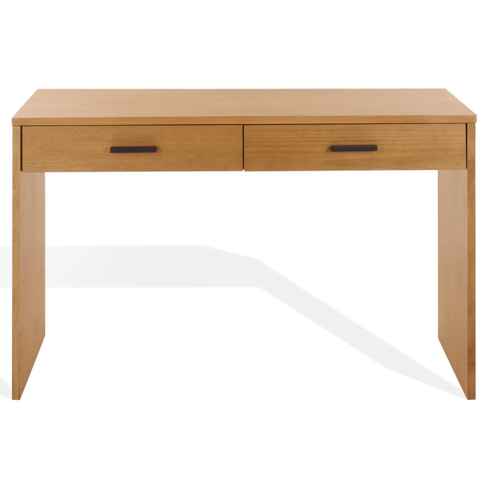 Jessey 2 Drawer Wood Desk - Natural / Black