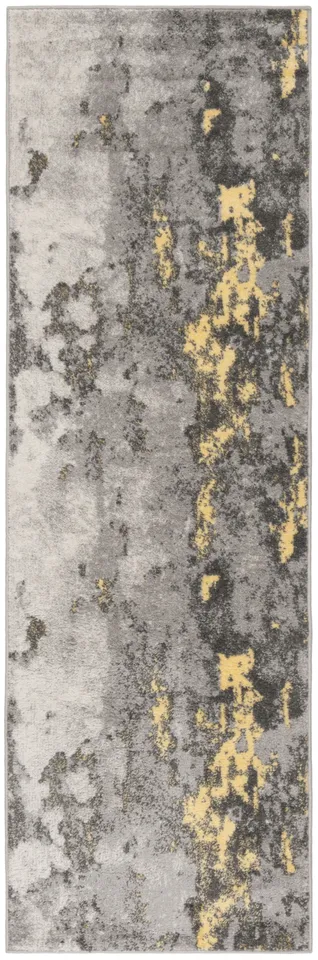 Arlo Home Woven Area Rug, ADR134H, Grey/Yellow,  2' 6" X 4'