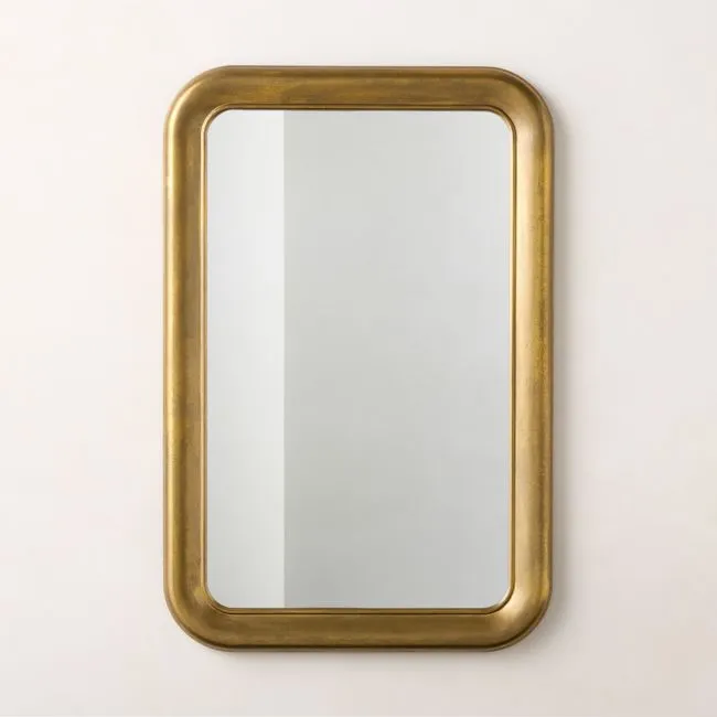 Pied-a-terre Gold Rectangular Wall Mirror 24x36" by Todd Snyder