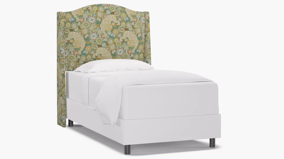 Classic Wingback Headboard, Pistachio Siberian Tiger, Twin