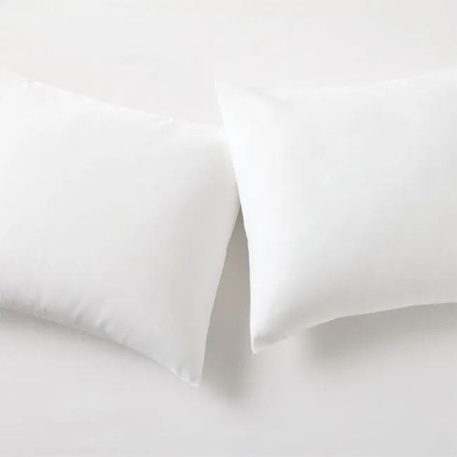 Premier White Organic Cotton Sateen 600 Thread Count King Pillowcases Set of 2