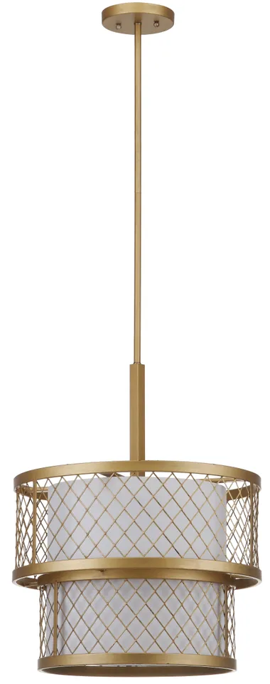 Evie 6 Light 17-Inch Diameter Mesh Adjustable Pendant - Antique Gold