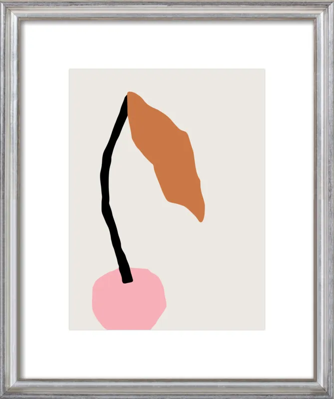 Pink fruit with leaf by Jessica Nielsen for Artfully Walls