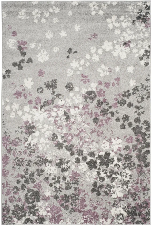 Arlo Home Woven Area Rug, ADR115M, Light Grey/Purple,  5' 1" X 7' 6"