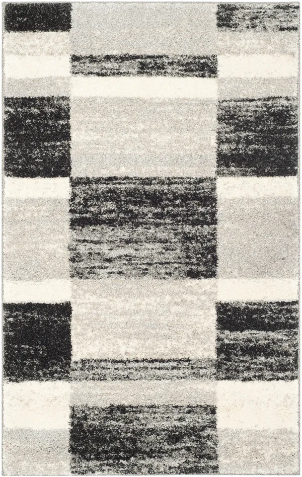 Arlo Home Woven Area Rug, RET2692-9079, Black/Light Grey,  2' 6" X 4'