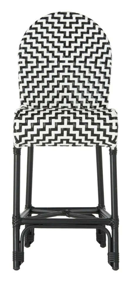 Shea Indoor-Outdoor Counter Stool - Black/White