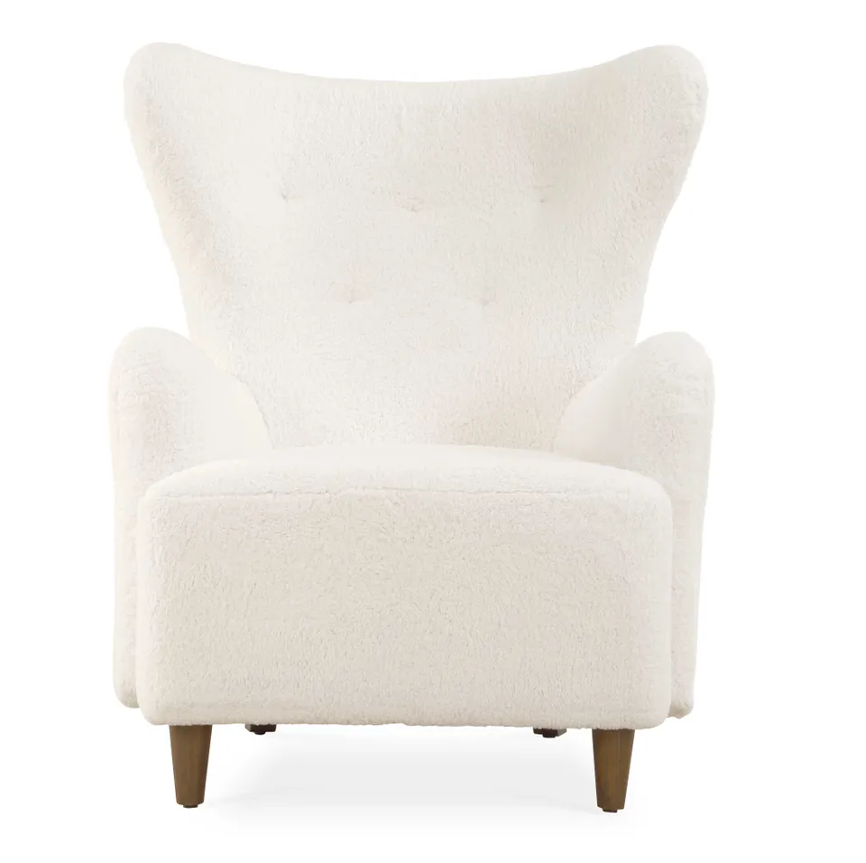 Ingel White Wingback Armchair