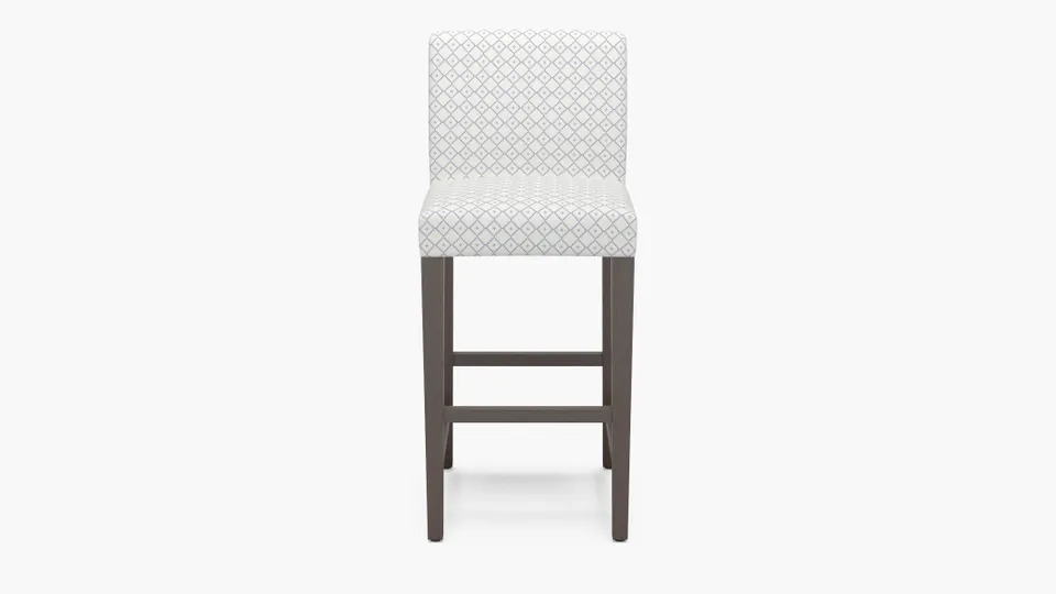 Signature Dining Bar Stool, Delft Petite Lattice, Espresso Square Tapered Leg