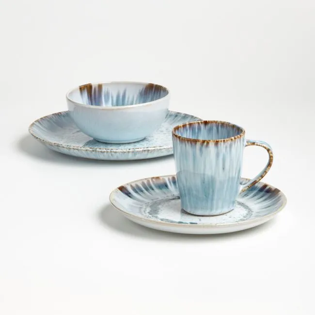 Julo 4-Piece Blue and White Place Setting