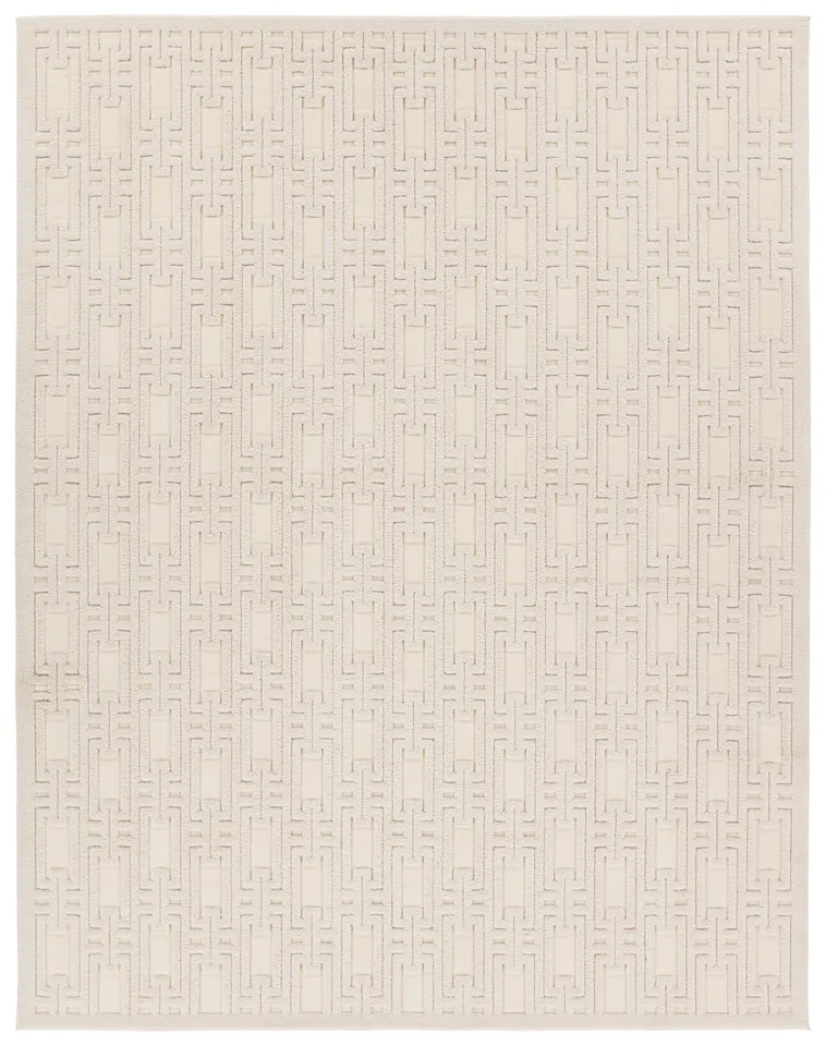 Torean Geometric Cream Area Rug (7'9"X10')