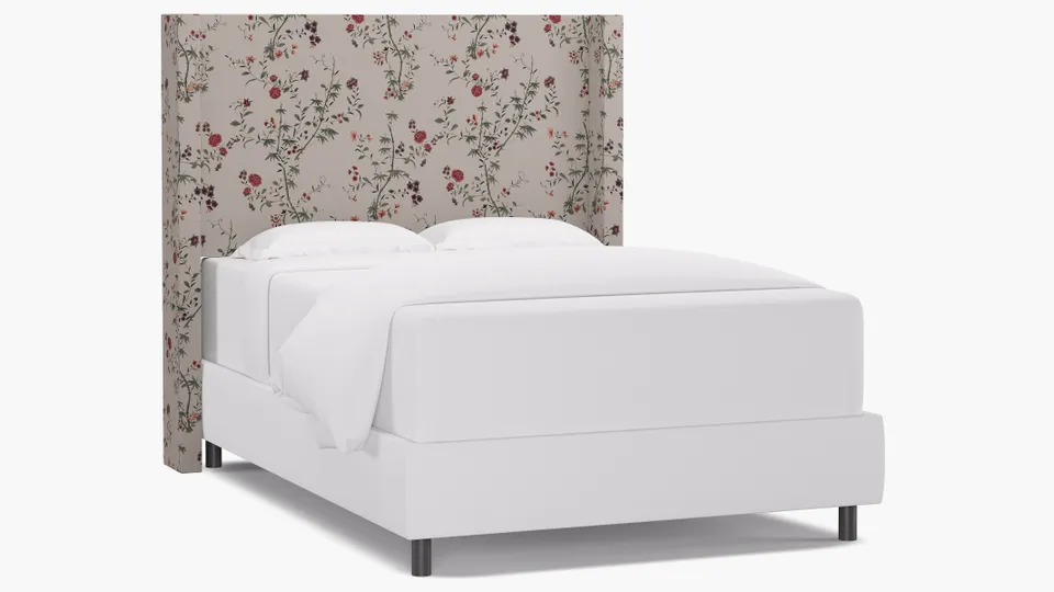 Modern Wingback Headboard, Multi Bamboo Garden, Full