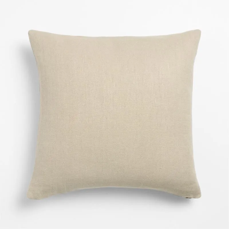 Relaxed Linen 20"x20" Natural Taupe Layering Throw Pillow Cover