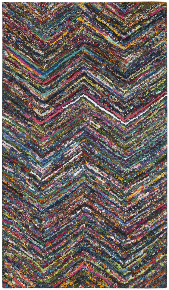 Arlo Home Hand Tufted Area Rug, NAN141C, Blue/Multi,  3' X 5'