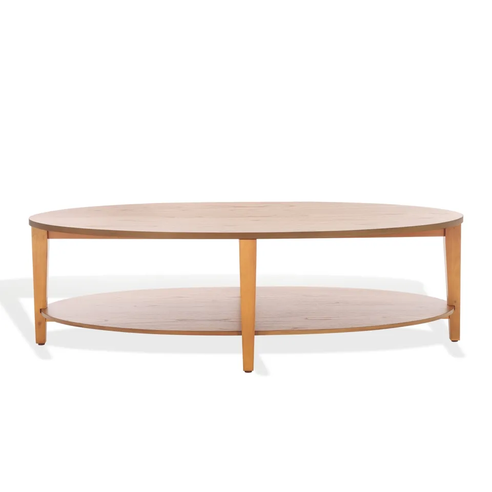 Leonardi Oval Wood Coffee Table - Natural