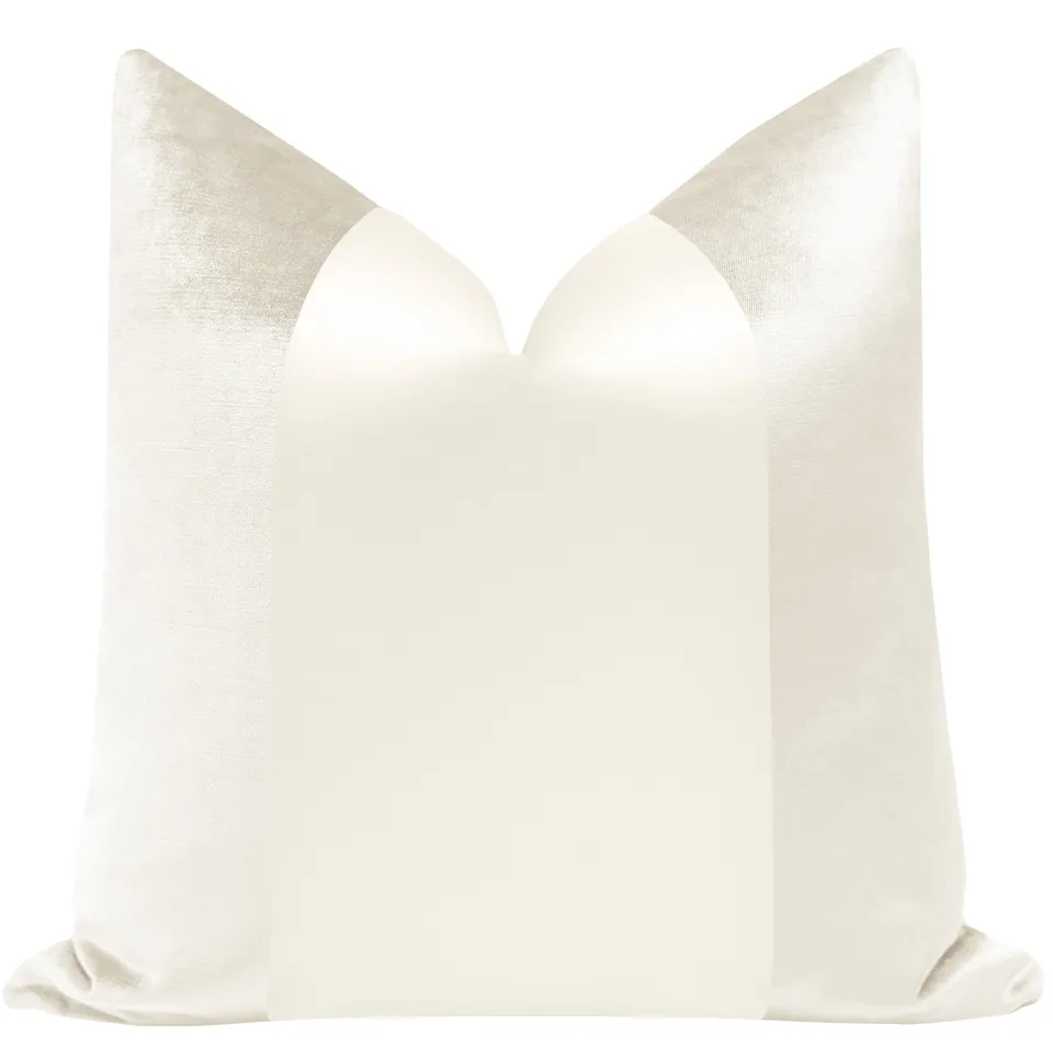 PANEL MONOCHROMATIC :: FAUX SILK VELVET // ALABASTER - 20" X 30" QUEEN SHAM