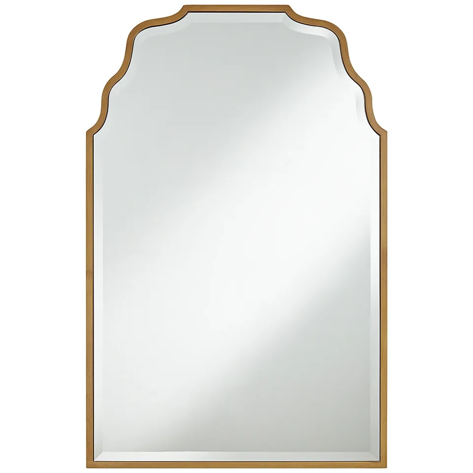 Noble Park Tali Antique Gold 40" x 26" Wave Traditional Mirror