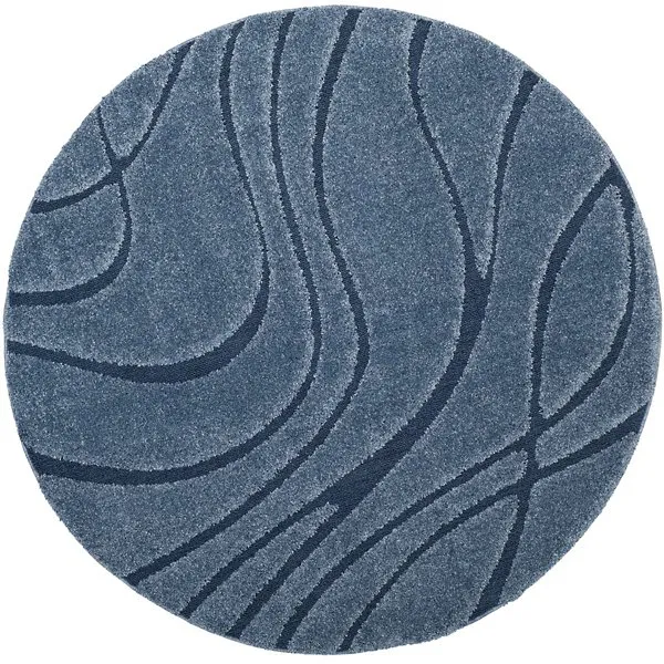 Coastal Shag Abstract Wave Area Rug
