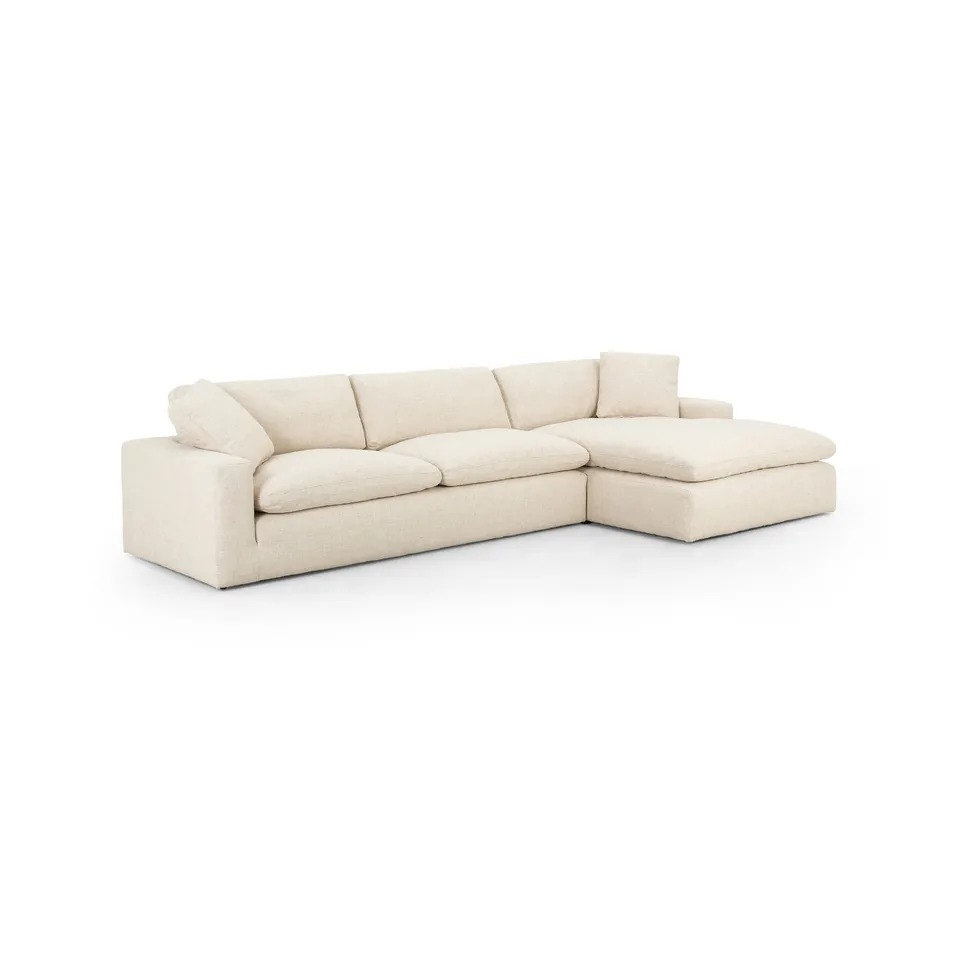 Plume 2pc Sectional-106-Raf Chaise-Cream