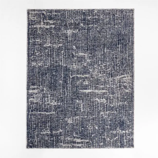 Montauban Wool Blend Handwoven Silver Blue Area Rug 10'x14'
