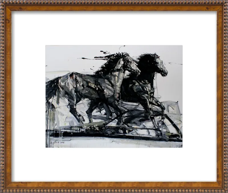 Black Stallions by Shao Y. Zhang for Artfully Walls