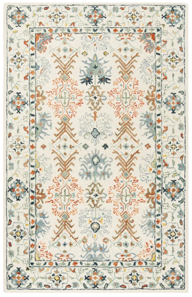Arlo Home Hand Tufted Area Rug, APN310A, Ivory/Blue,  5' X 8'