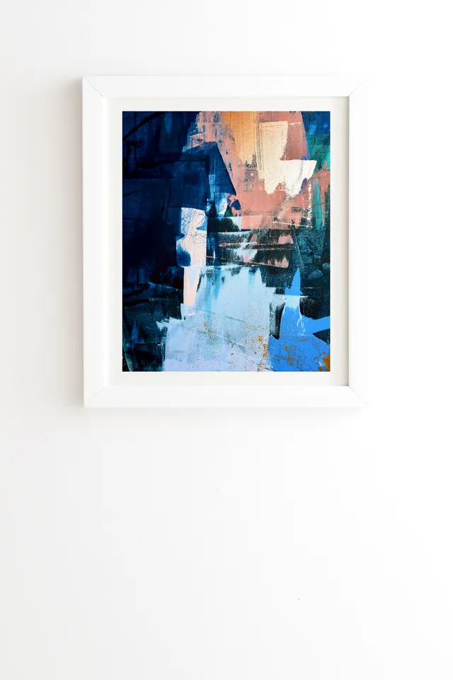 On The Dock A Pretty Abstract by Alyssa Hamilton Art - Framed Wall Art Basic White 12" x 12"