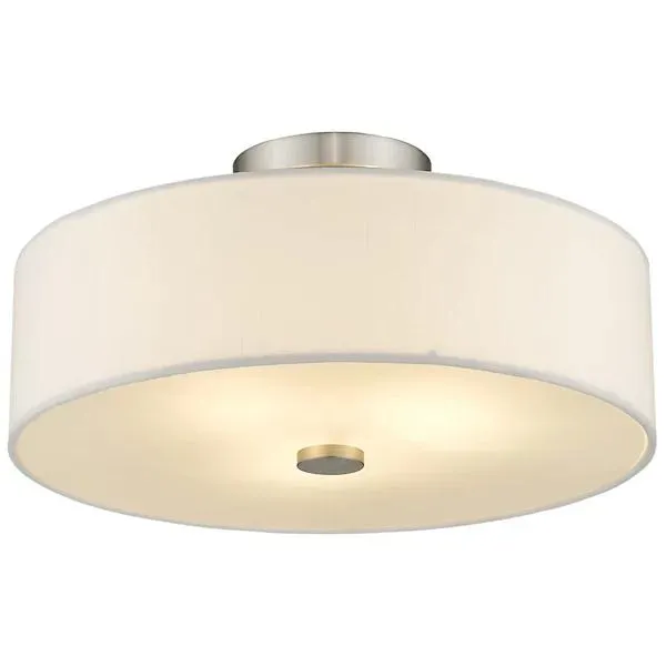 Maureen Single Fabric Drum Semi-Flushmount