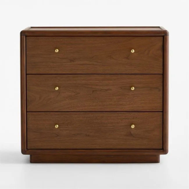 Lafayette 32" Walnut Wood 3-Drawer Charging Nightstand