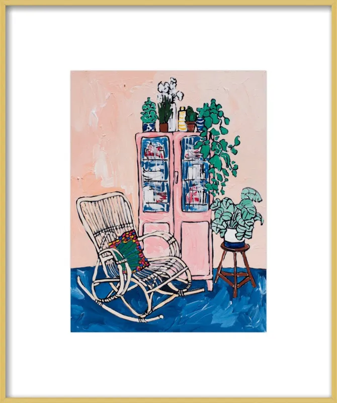 Rocking Chair In Pink Interior by Lara Lee Meintjes for Artfully Walls