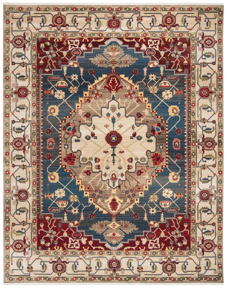 Arlo Home Woven Area Rug, KSN306A, Ivory/Blue,  9' X 12'