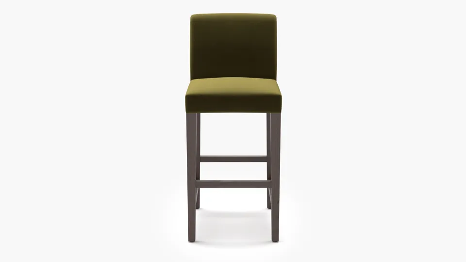 Signature Dining Bar Stool, Sage Performance Velvet, Espresso Square Tapered Leg