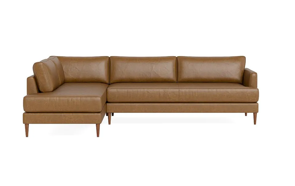 Winslow Leather 3-Seat Left Bumper Sectional