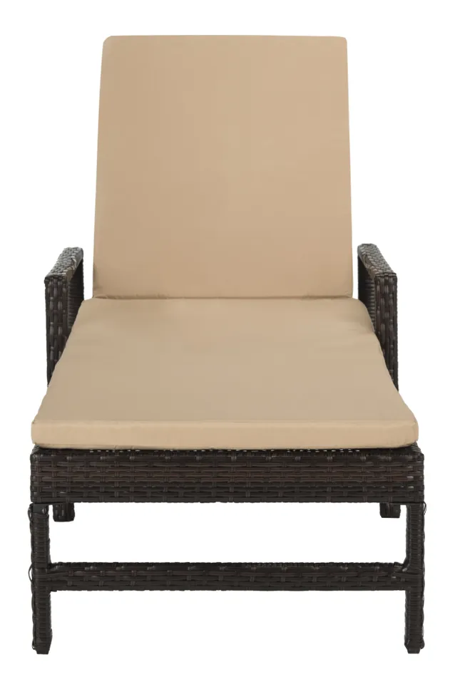 Alma Rattan Sun Lounger - Brown/Beige