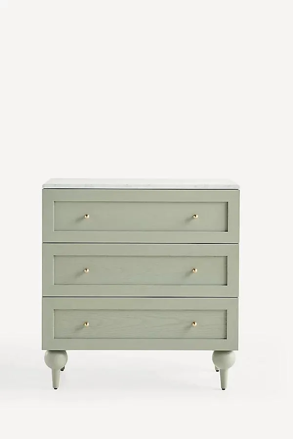Fern Marble-Top Three-Drawer Dresser