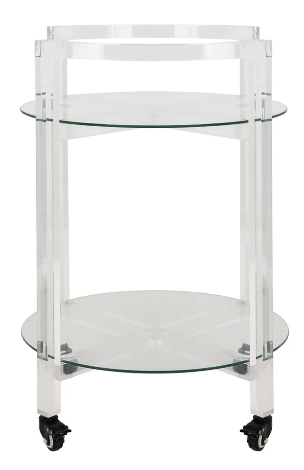 Jules 2 Tier Acrylic Bar Cart - Clear
