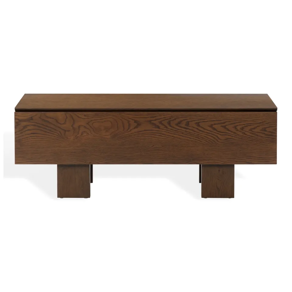 Sherianya Wood Storage Bench - Walnut