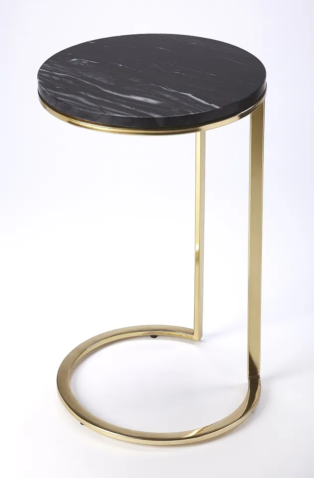 Martel Polished Gold Side Table