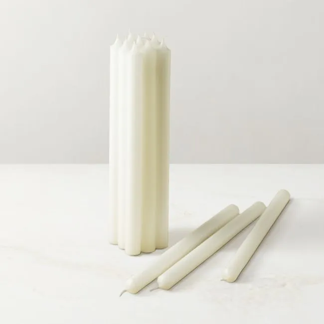 Warm White Taper Candles 12" Set of 12